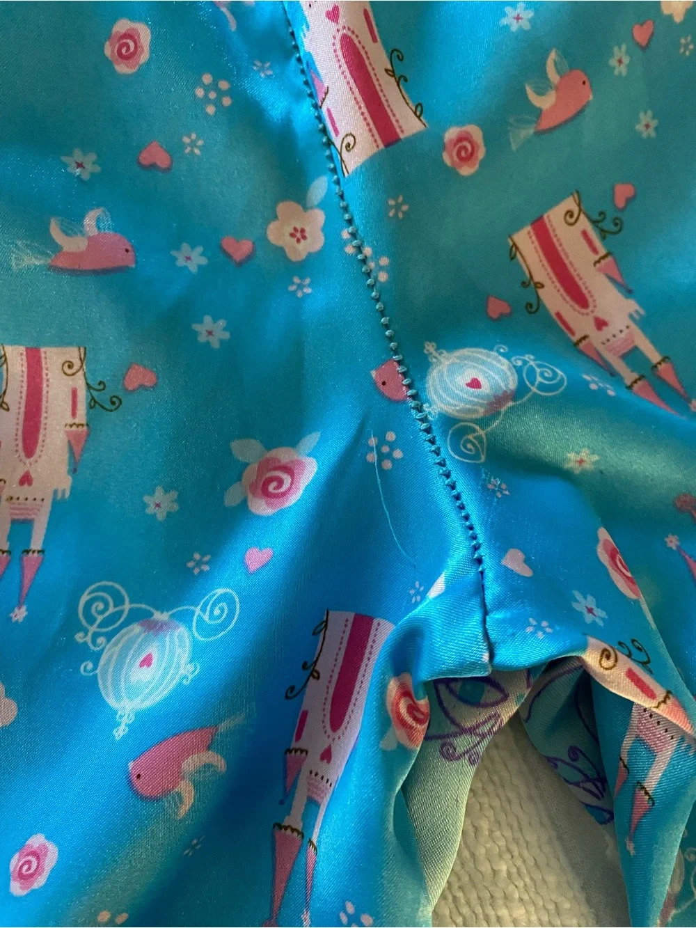 Girls' 6 Aqua Blue Kitty and Castle Silky Pajama Pants - 2-Pack